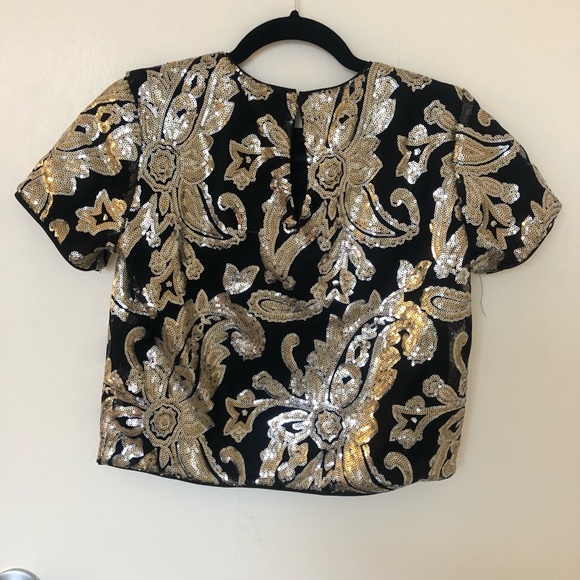 Forever21 sequence Gold and Black Top size Small - Picture 4 of 6